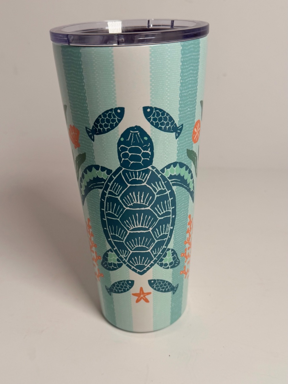 Spartina 449 Sea Turtle & Seahorse Stainless Steel Insulated Tumbler Cup 22 oz